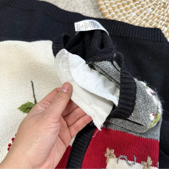 Alfred Dunner Vintage Cardigan Sweater Embroidered Birds Cardinal Grandmacore S - Picture 6 of 10